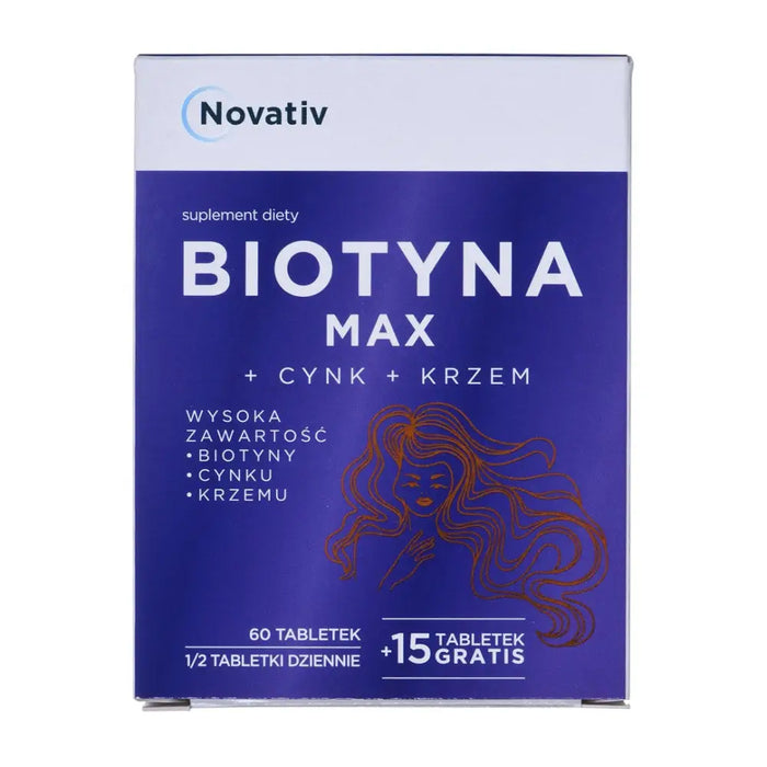 Novativ Biotin MAX + Cync + Silicon 60 таблетки + 15