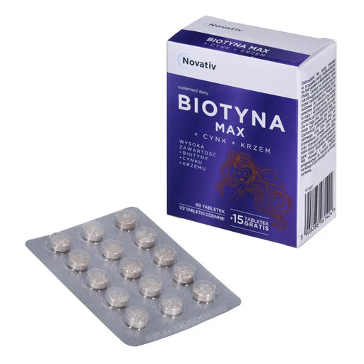 Novativ Biotin MAX + Cync + Silicon 60 таблетки + 15