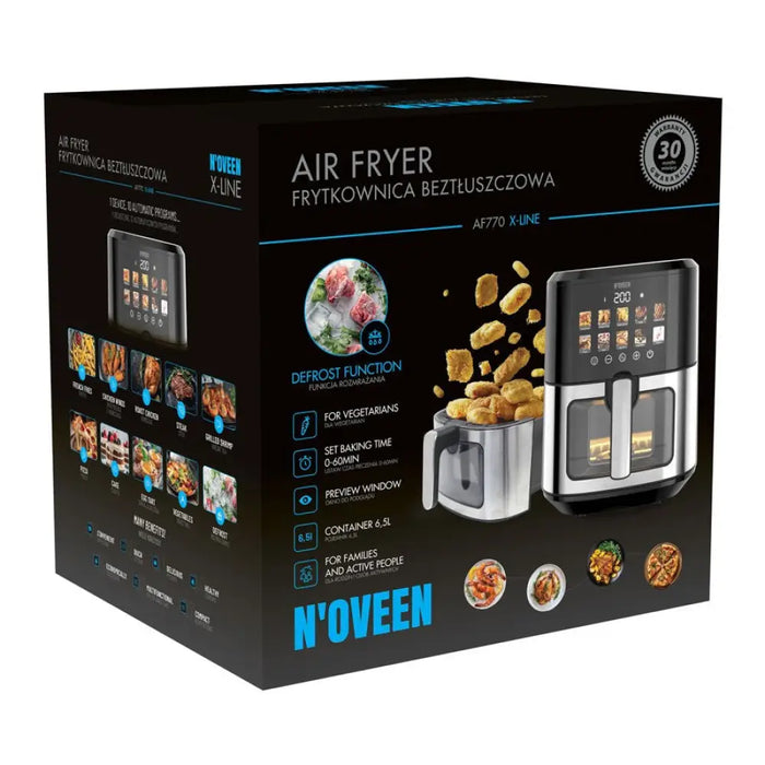 N’oveen AF770 X-LINE Фритюрник без мазнина Черен Сребрист