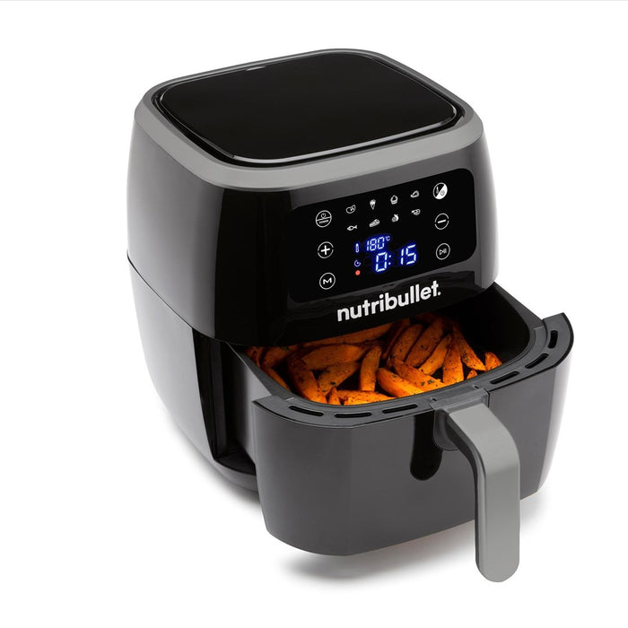 NutriBullet XXL дигитален фритюрник с горещ въздух, единичен, 7 л, самостоятелен, 1800 W, фритюрник с горещ въздух, черен