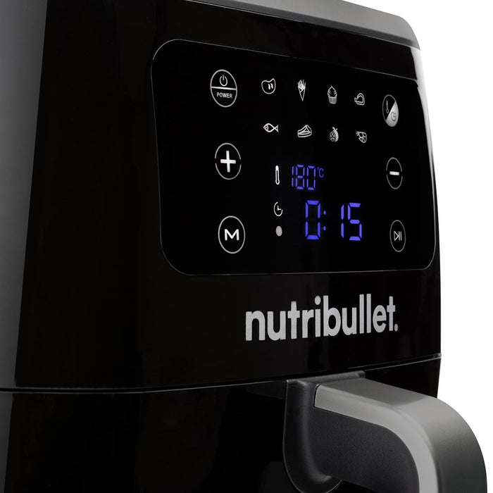 NutriBullet XXL дигитален фритюрник с горещ въздух, единичен, 7 л, самостоятелен, 1800 W, фритюрник с горещ въздух, черен