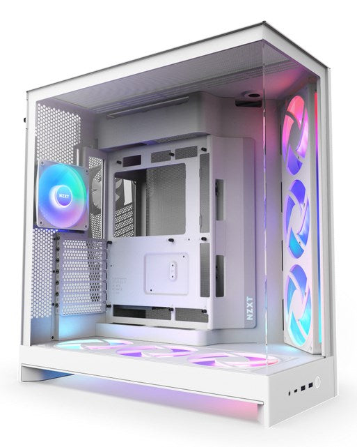 NZXT H9 Flow RGB+ Midi Tower, бяла