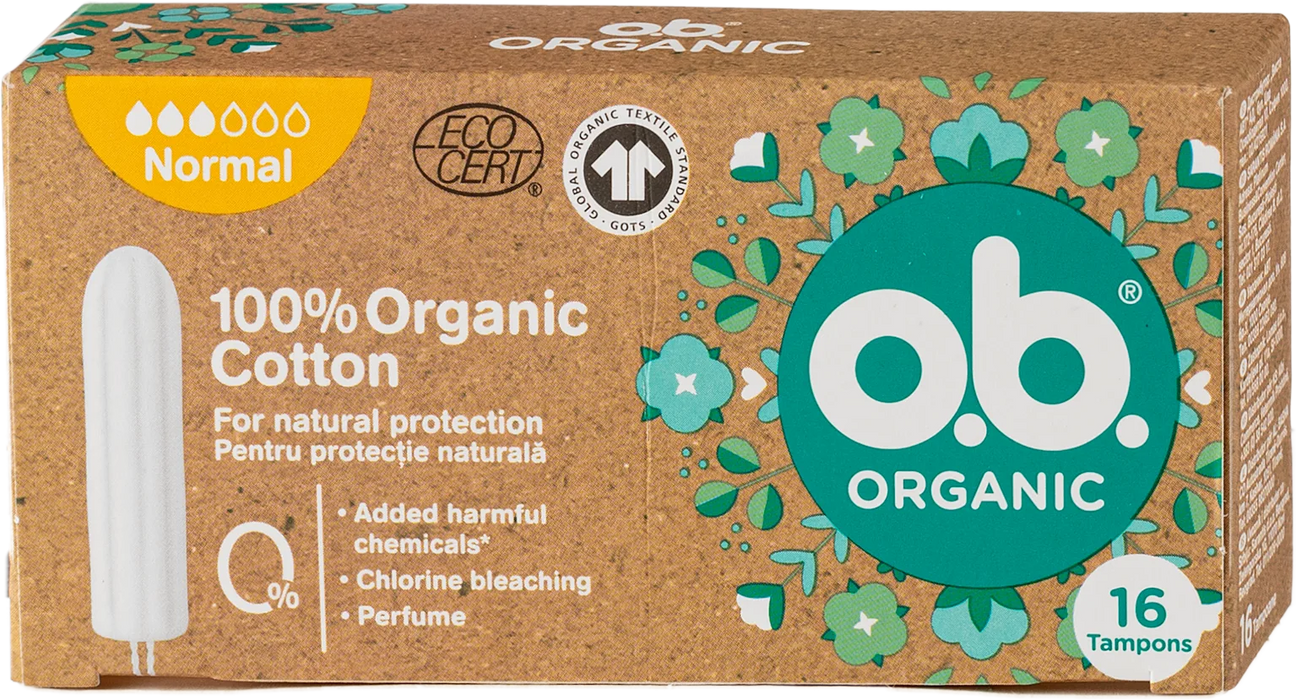 Тампони 100% Organic cotton Normal, 16 бр