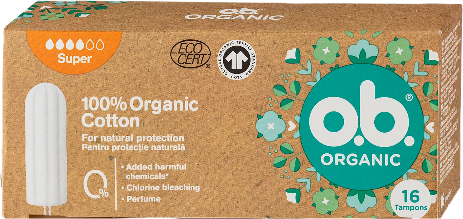 Тампони 100% Organic Super, 16 бр