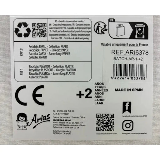 Обувки за кукли Arias Бял 40 cm