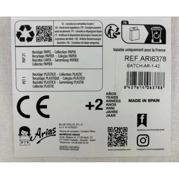 Обувки за кукли Arias Бял 40 cm