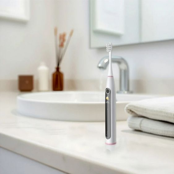 Ел. четка за зъби Oclean X Lite Set, 72000 об/мин, 5 режима, Smart, Тъчскрийн, + Калъф, Светлосива