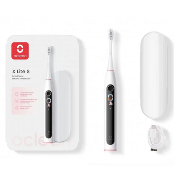 Ел. четка за зъби Oclean X Lite Set, 72000 об/мин, 5 режима, Smart, Тъчскрийн, + Калъф, Светлосива