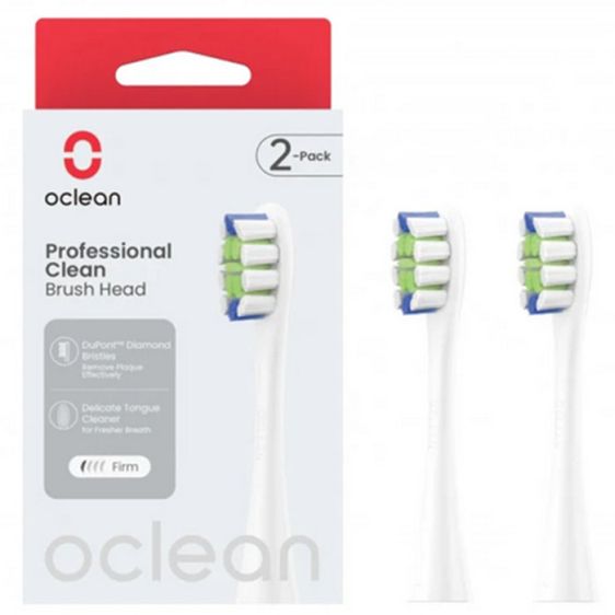 Комплект 2 бр. резервни глави за ел. четка за зъби Oclean Professional Clean Brush Head, Твърда, Бели