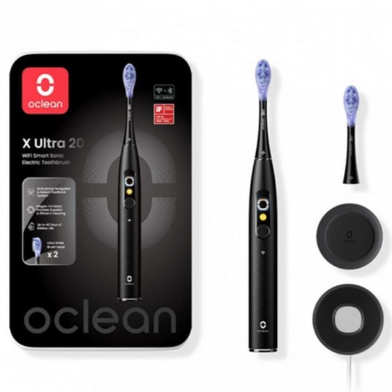 Ел. четка за зъби Oclean X Ultra 20, AI гласов асистент, 84000 об/мин, Wi-Fi, Bluetooth, Черна