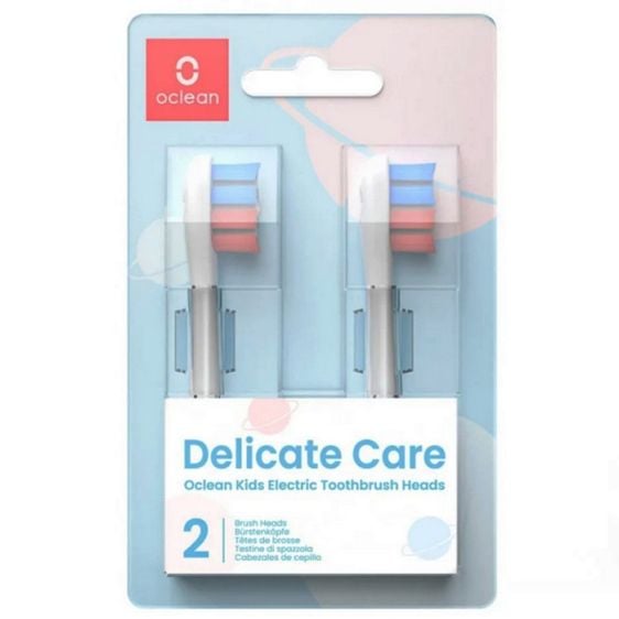 Комплект 2 бр. резервни глави за ел. четка за зъби Oclean Delicate Care Brush Head, Мека, За деца,