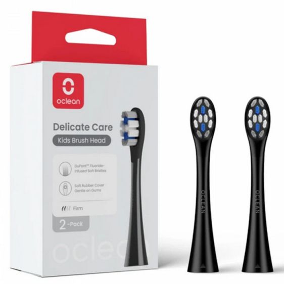 Комплект 2 бр. резервни глави за ел. четка за зъби Oclean Delicate Care Brush Head, Мека, За деца, Черен