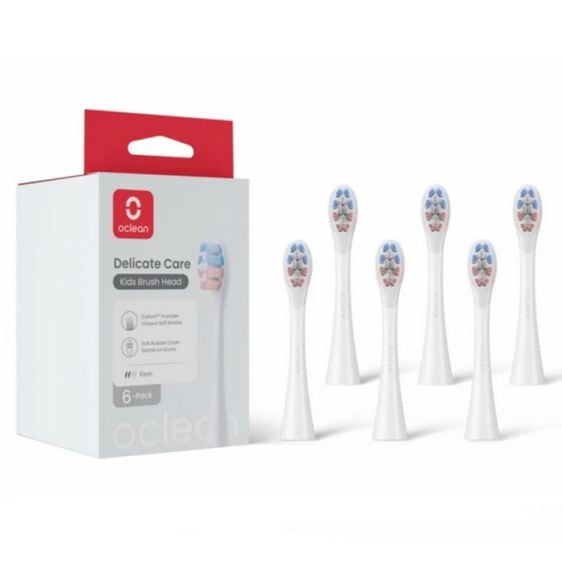 Комплект 6 бр. резервни глави за електрическа четка за зъби Oclean Delicate Care Brush Head, Мека, Бели