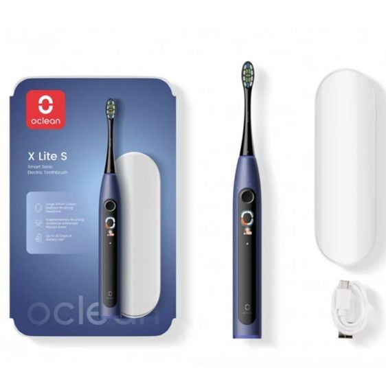 Ел. четка за зъби Oclean X Lite Set, 72000 об/мин, 5 режима, Smart, Тъчскрийн, + Калъф, Тъмно синя