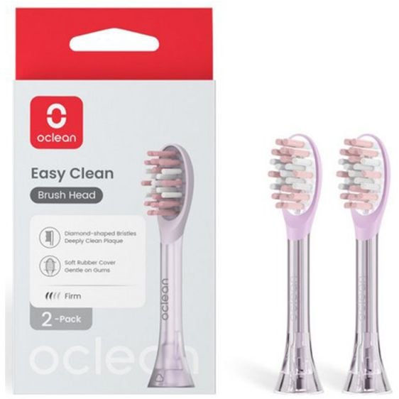 Комплект 2 бр. резервни глави за четка за зъби Oclean Easy Clean P1K3, Твърди, Розови