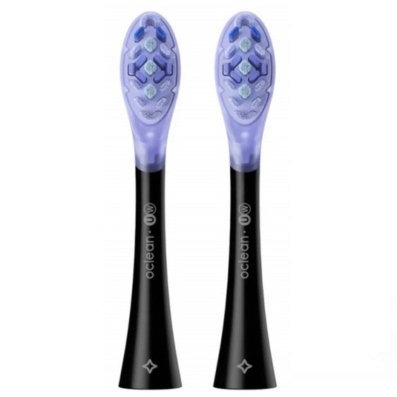 Комплект 2 бр. резервни глави за ел. четка за зъби Oclean Ultra White Brush Head, Твърда, Черни