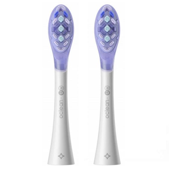 Комплект 2 бр. резервни глави за ел. четка за зъби Oclean Ultra White Brush Head, Твърда, Бели
