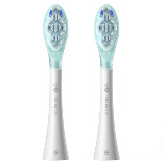 Комплект 2 бр. резервни глави за ел. четка за зъби Oclean Ultra Gum Care Brush Head, Мека, Бели