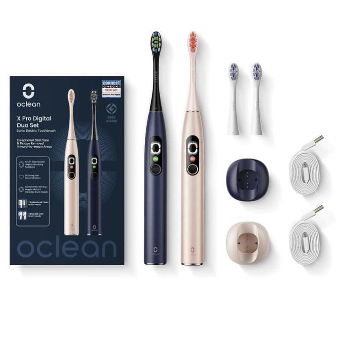 Електрическа четка за зъби Oclean X Pro Digital Duo Set Dark Blue +Golden 100