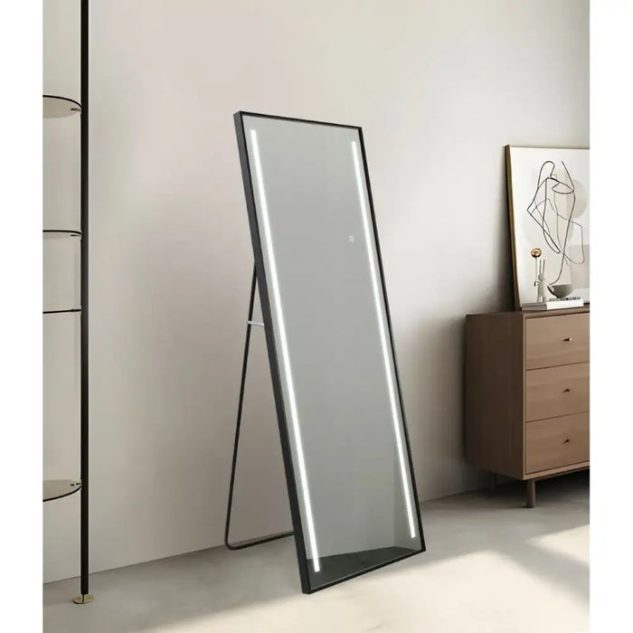 Огледало в цял ръст Home ESPRIT Черен Алуминий 60 x 0,5 x