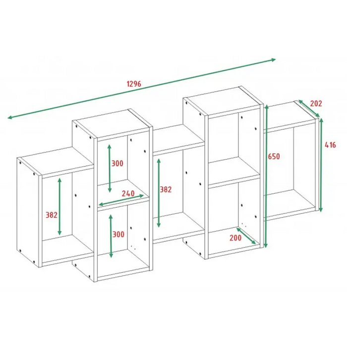 Окачена библиотека Bilbao 7.0 Wall Shelves дъб сонома