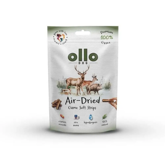 OLLO Air-Dried Game strips - лакомство за кучета - 80гр