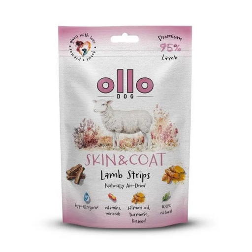 OLLO Air-Dried Skin & Coat Lamb strips - лакомство