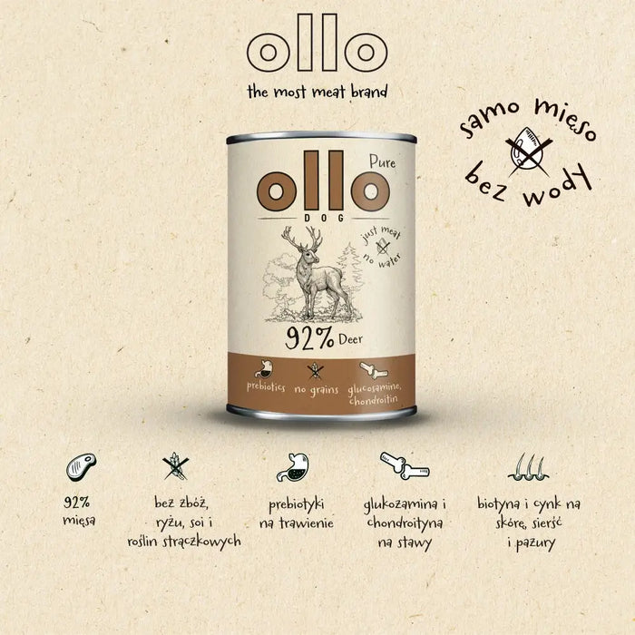 OLLO Pure Deer – мокра храна за кучета – 850гр