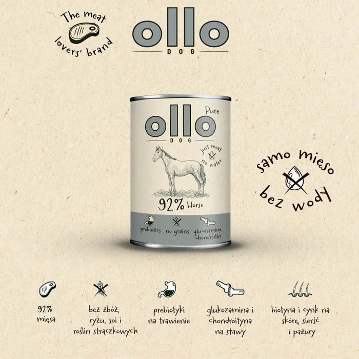OLLO Pure Horse - мокра храна за кучета - 400