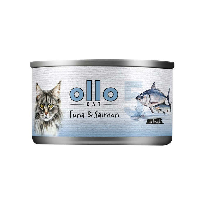 OLLO Котка № 11 Риба тон и сьомга в бульон - мокра храна за котки - 70 г