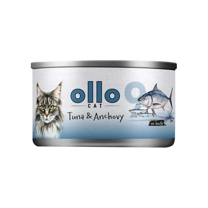OLLO Котка № 9 Риба тон и аншоа в бульон - мокра храна за котки - 70 г