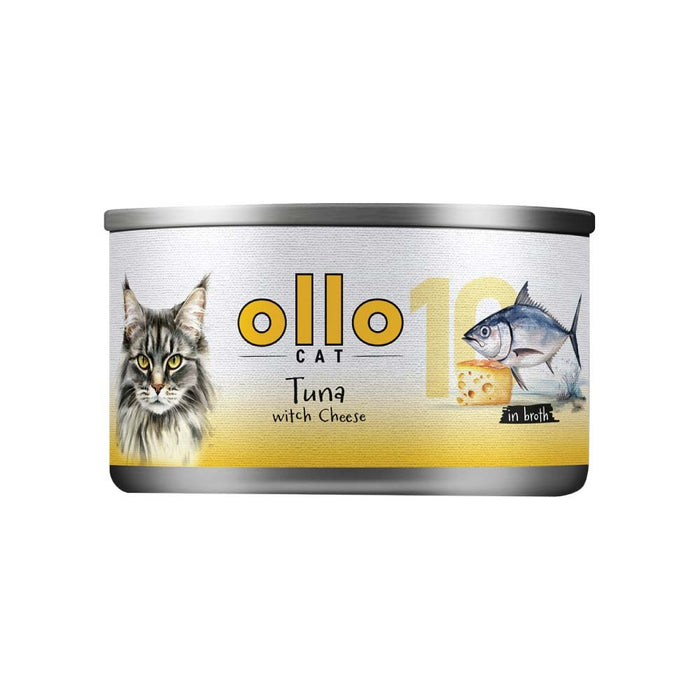 OLLO Cat nr 10 Риба тон и сирене в бульон - мокра храна за котки - 70 г