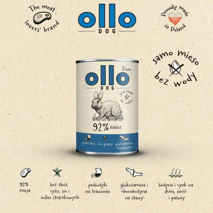 OLLO Pure Rabbit - мокра храна за кучета - 400 г