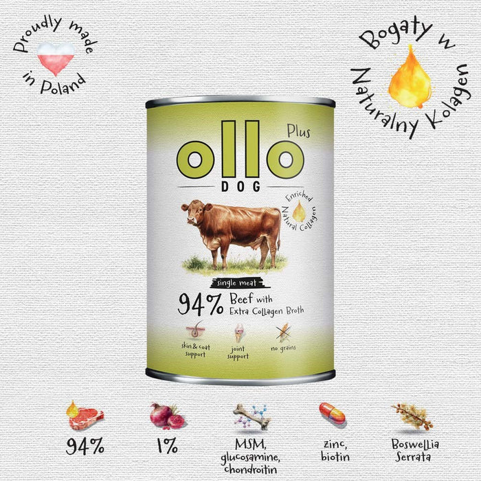 OLLO Plus Collagen Beef - мокра храна за кучета - 400 г