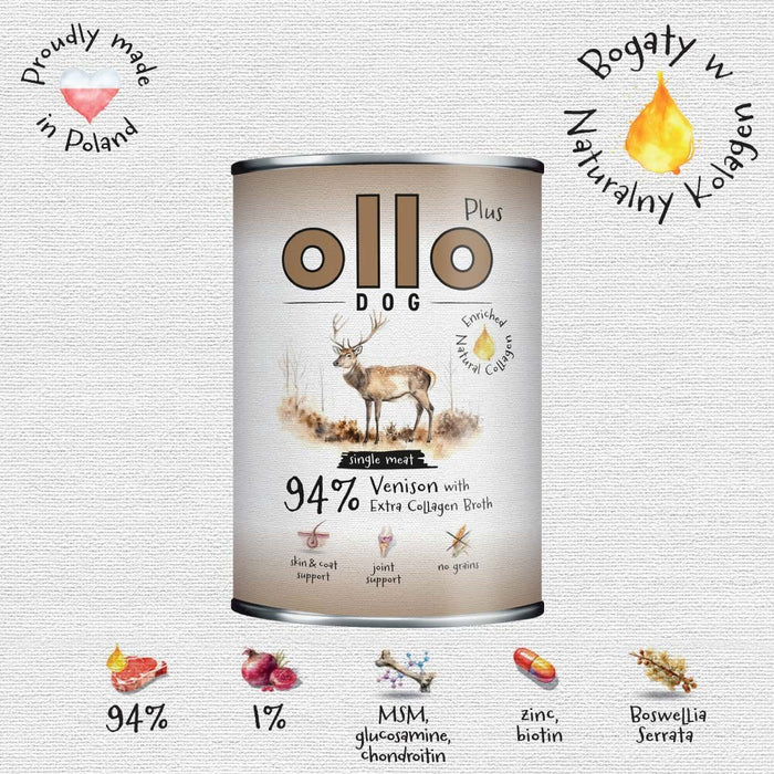 OLLO Plus Collagen Deer - мокра храна за кучета - 400 г