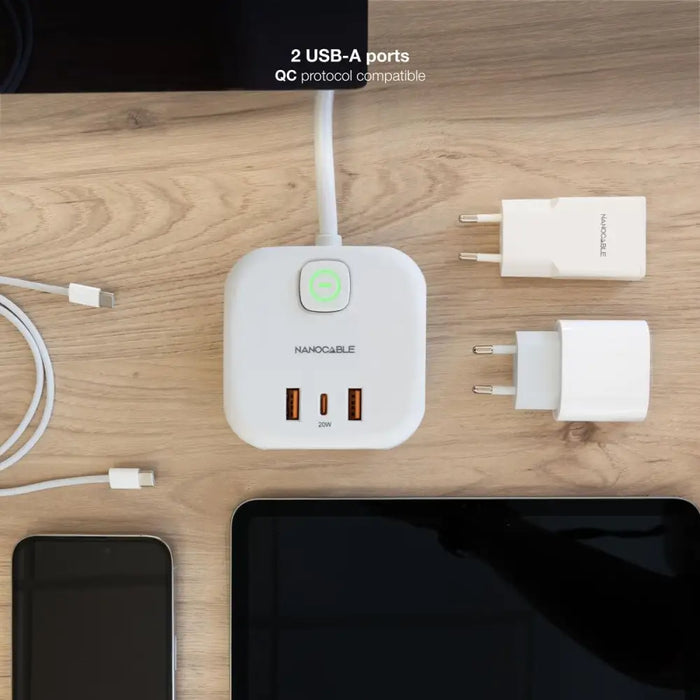 Олово NANOCABLE 10.37.0011 Бял (1,4 m)