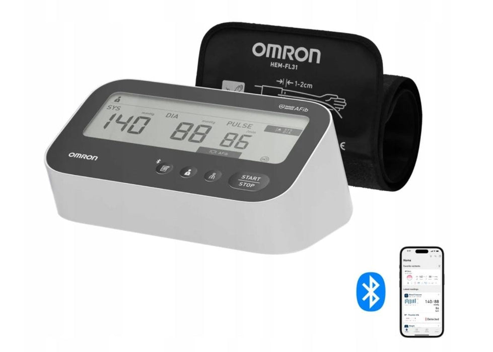 Апарат за кръвно налягане OMRON M4 Connect Afib за горна част на ръката