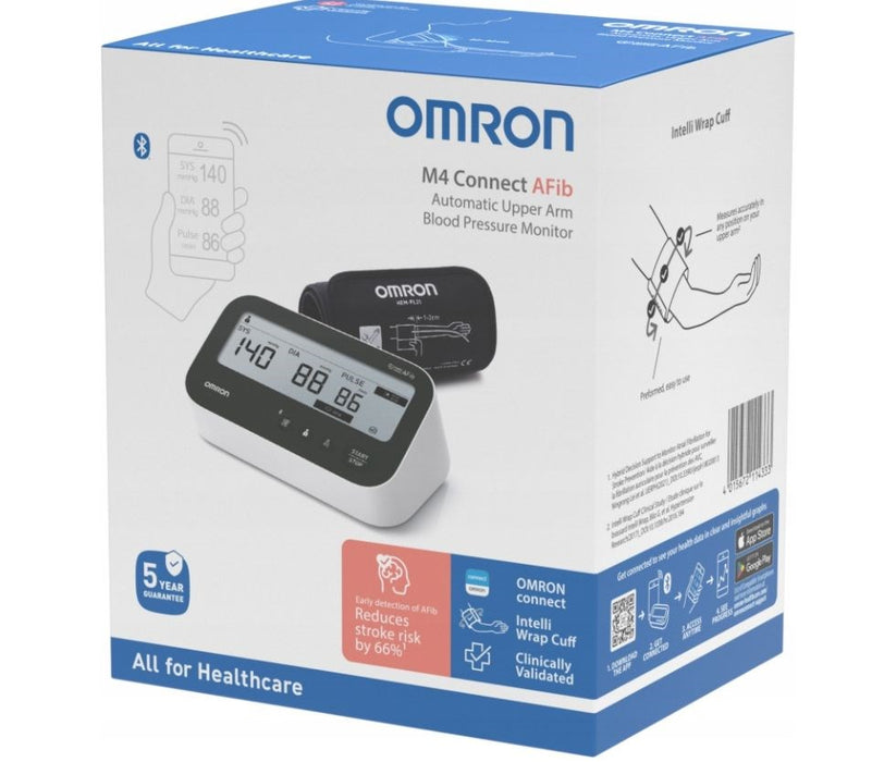 Апарат за кръвно налягане OMRON M4 Connect Afib за горна част на ръката