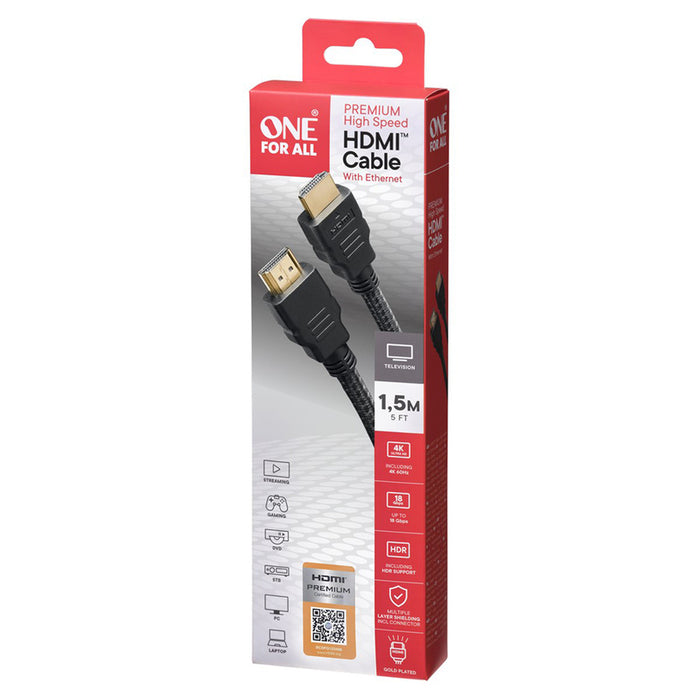 КАБЕЛ HDMI PREMIUM HIGH-SPEED 1.5M ONE FOR ALL