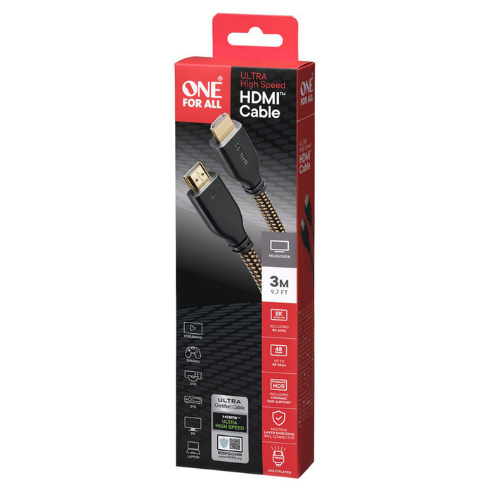 КАБЕЛ HDMI ULTRA HIGH SPEED 8K 3.0M ONE FOR ALL