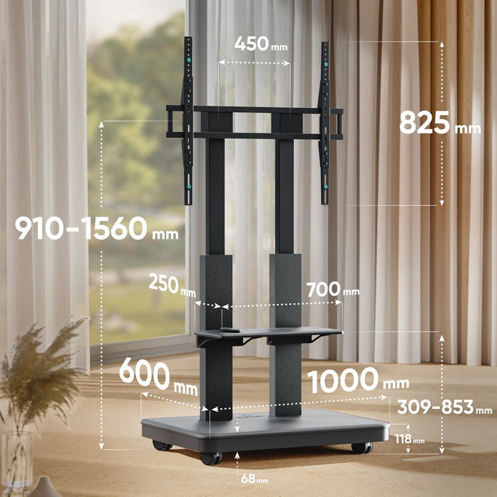 ONKRON TS2811E Мобилна стойка за телевизор или интерактивни панели 50"–120" Черна