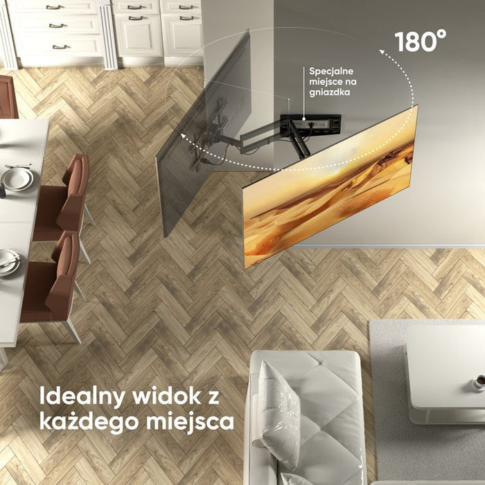 ONKRON Накланяща се и въртяща се ТВ стойка за 40"-75" макс. 68 кг, черна