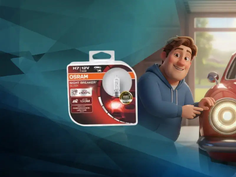 Опаковка на автомобилна крушка Osram Night Breaker H7 12V.