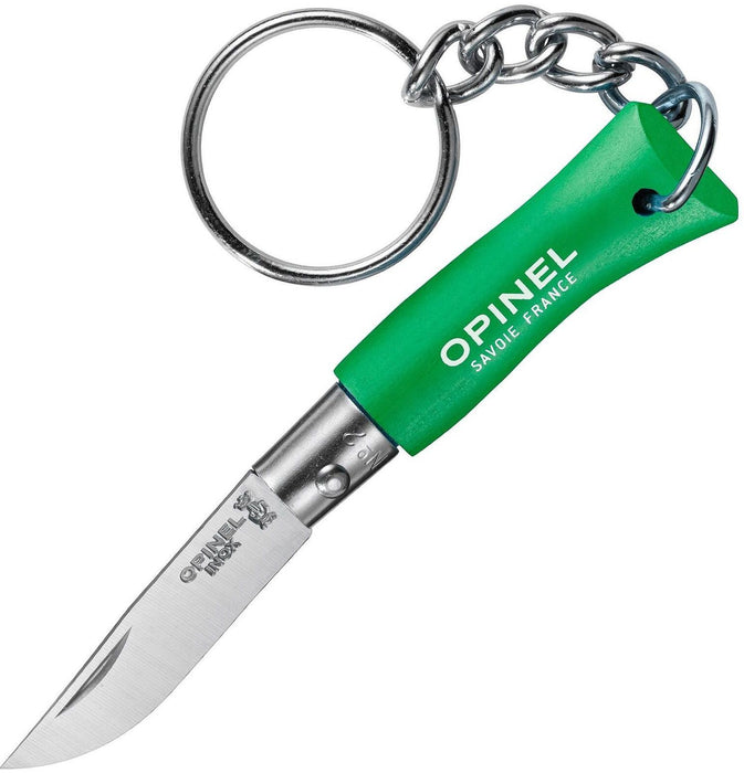 Джобен нож с ключодържател Opinel - №2, зелен