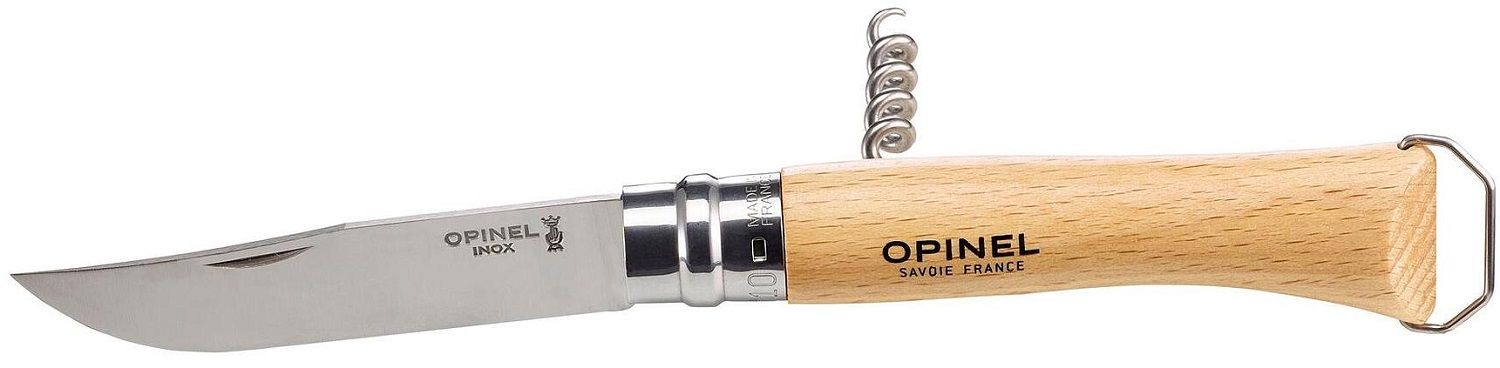Сгъваем нож Opinel Nomad - 10 cm, с тирбушон и отварачка, бук