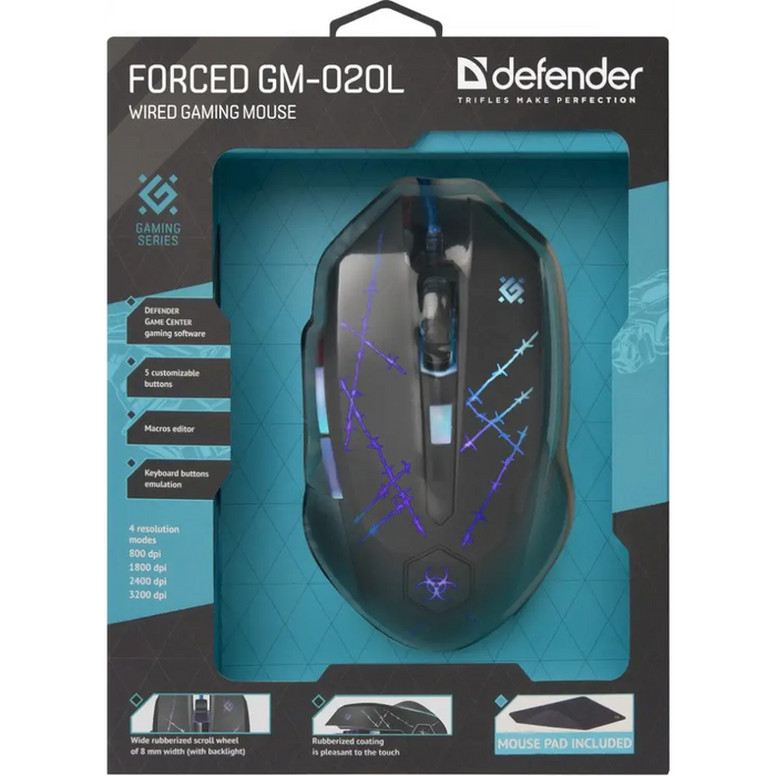 Оптична мишка Defender 52020 Черен 3200 DPI