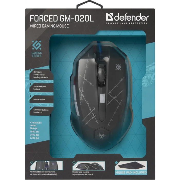 Оптична мишка Defender 52020 Черен 3200 DPI