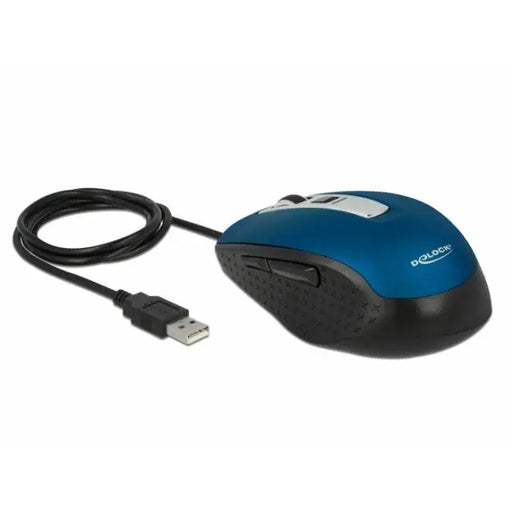 Оптична мишка DeLock USB-A 5 бутона Синя