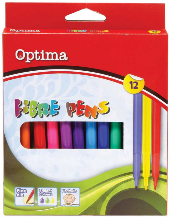 Цветни флумастери Optima - 12 цвята