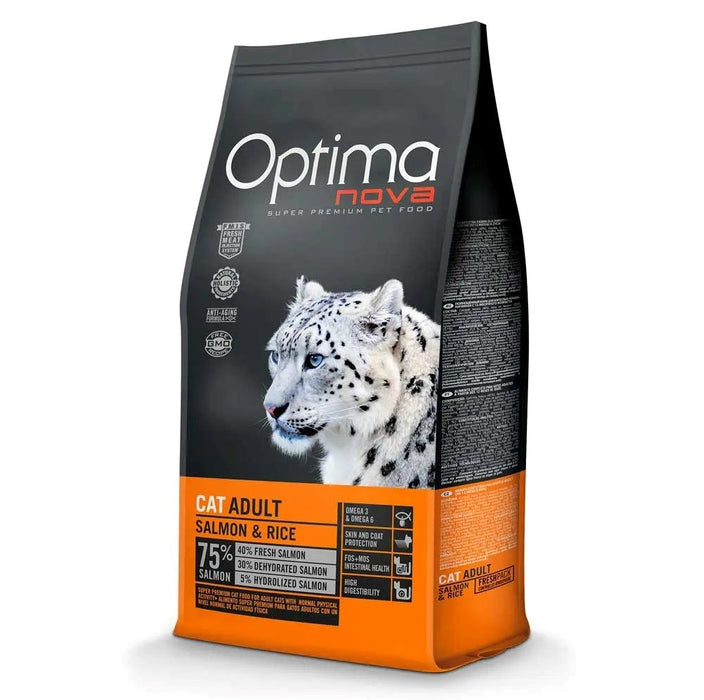 OPTIMANOVA Cat Сьомга и ориз - суха храна за котки - 8 кг